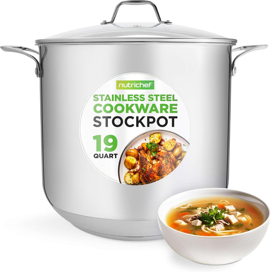 NutriChef 19-Quart Stainless Steel Stockpot